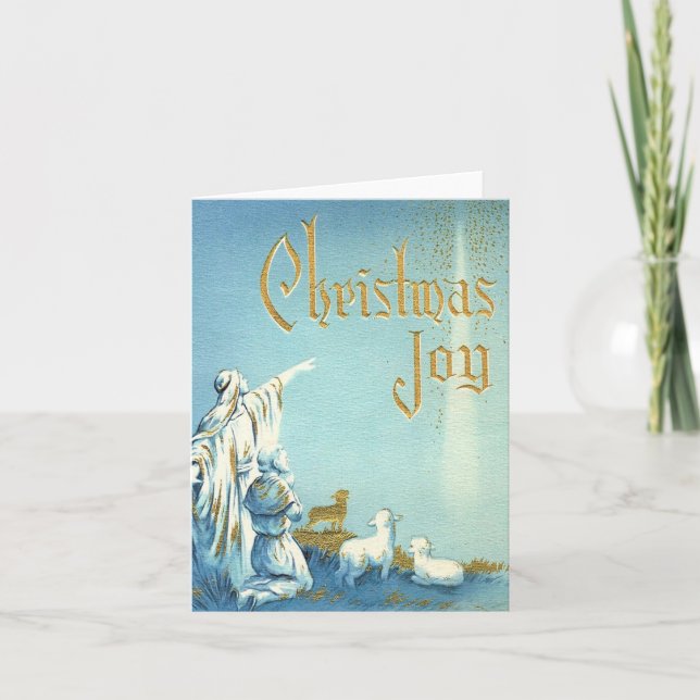 Carte vintage Shepherd Christmas Joy (Devant)