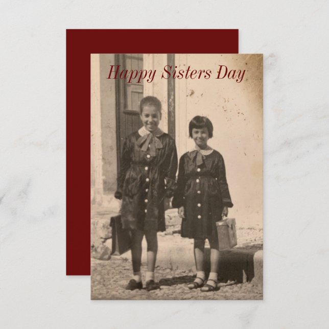 Carte vintage Sisters Day (Devant / Derrière)