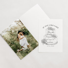 Carte Vintage Sketted Mariage Cake Photo Enregistrer La