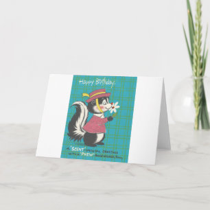 Carte Vintage Skunk Joyeux Anniversaire