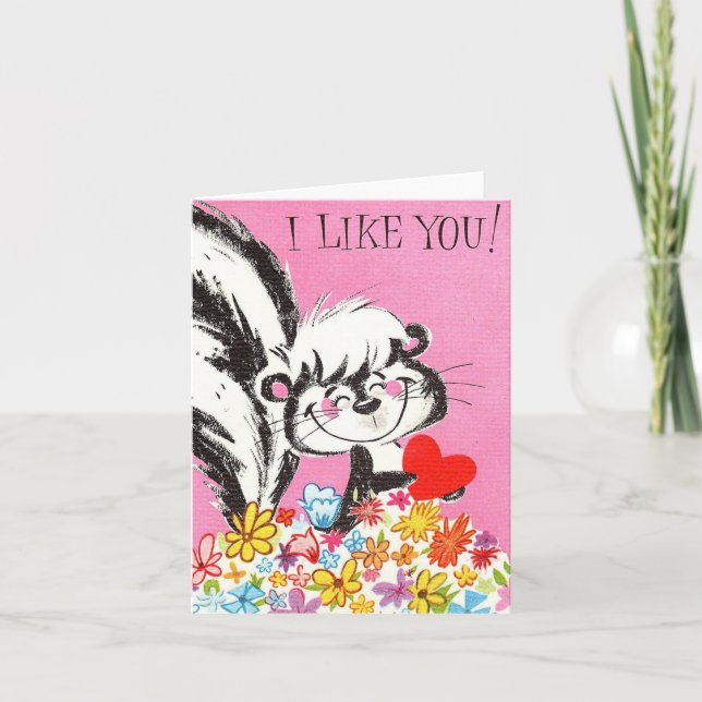 Carte Vintage Skunk Valentine (Devant)