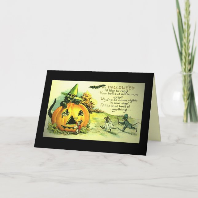 Carte vintage "souris drôles de Halloween (Devant)