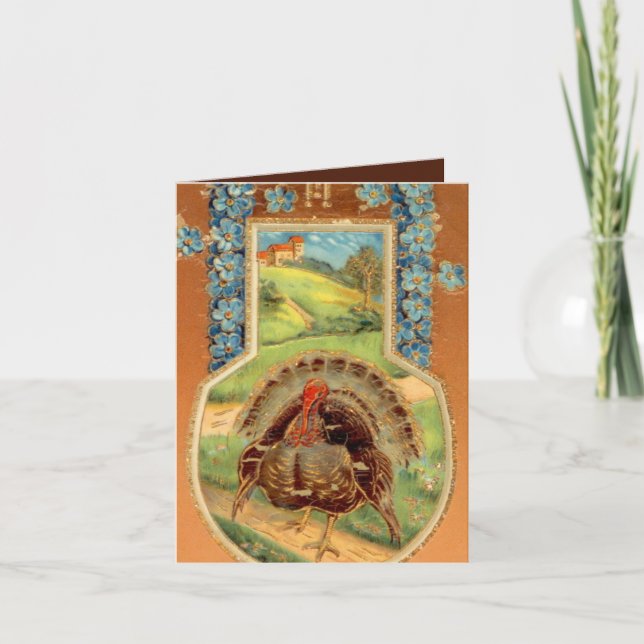 Carte vintage Thanksgiving dinkey Holiday Card (Devant)