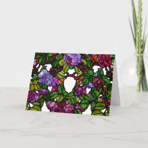 Carte Vintage Tiffany Vitrage pourpre Roses