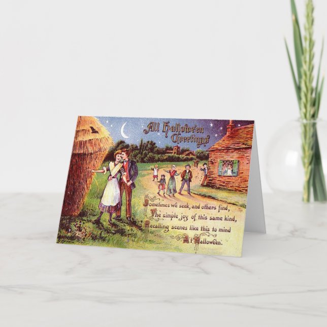 Carte Vintage Tous Halloween Salutation Couple (Devant)