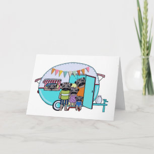 Carte Vintage Trailer Pugs