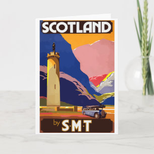 Carte Vintage travel Scotland greeting card