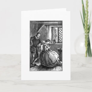 Carte Vintage - Tricot par la fenêtre,