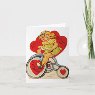 Carte vintage Tricycle Valentine's Day