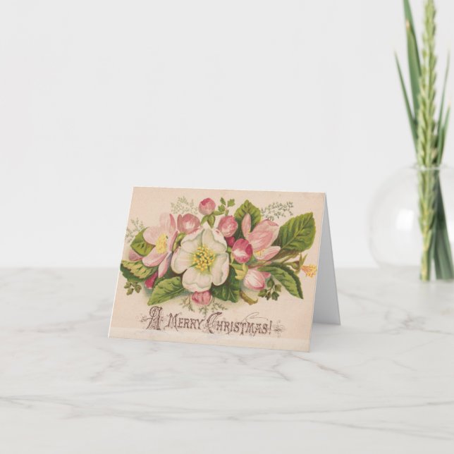Carte Vintage un joyeux Noël personnalisé (Devant)