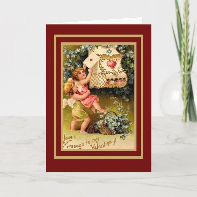 Carte vintage Valentine Cupid (Devant)