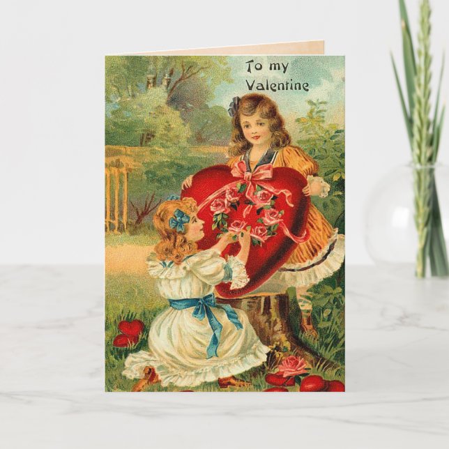 Carte vintage Valentine Friends (Devant)