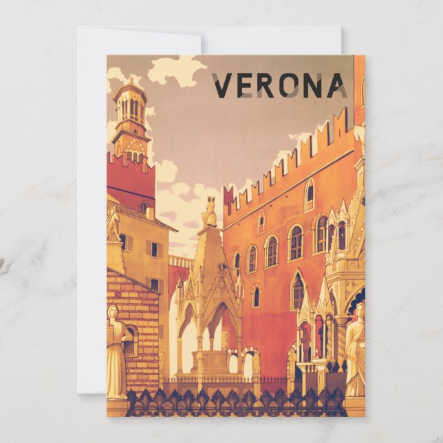 Carte Vintage Vérone Italie Voyage (Devant)
