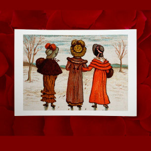 Carte Vintage Victorian Galentines Day Cute Best Friends