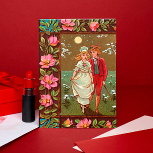 Carte Vintage Victorian Valentine's Day Rétro Amateurs