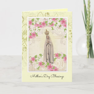 Carte Vintage Vierge Marie Fatima Jésus Religieux