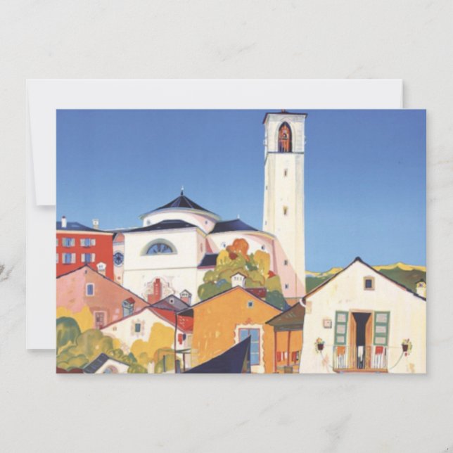 Carte Vintage Village balnéaire Italie Tourisme (Devant)