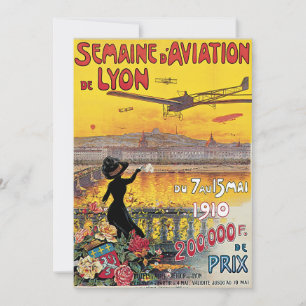 Carte Vintage voyage, Airplanes Air Show, Lyon, France