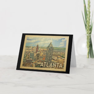 Carte Vintage voyage Atlanta Skyline Atlanta