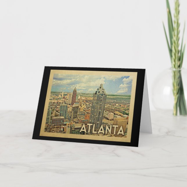 Carte Vintage voyage Atlanta Skyline Atlanta (Devant)
