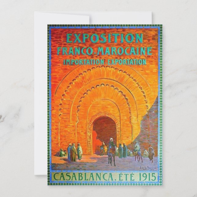 Carte Vintage voyage Casablanca Maroc (Devant)