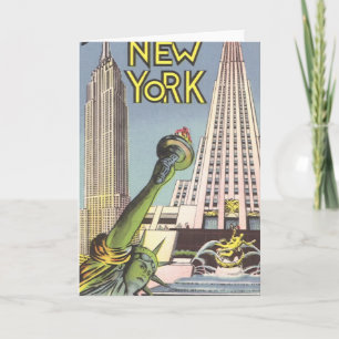 Carte Vintage voyage, Célèbre ville de New York