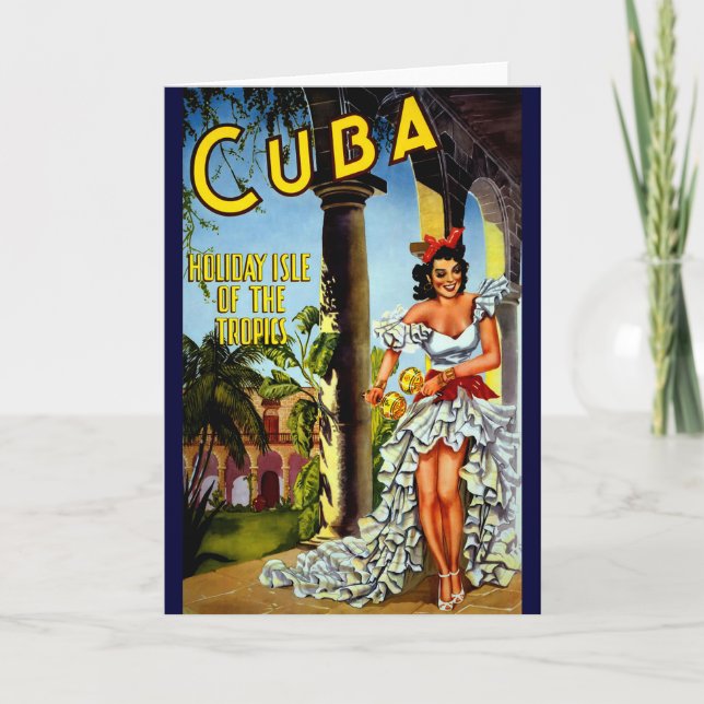 Carte Vintage voyage de danseuse cubaine (Devant)