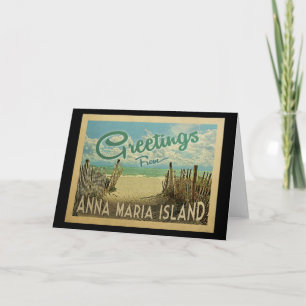 Carte Vintage voyage de plage Anna Maria Island