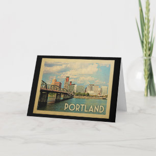Carte Vintage voyage de Portland Oregon