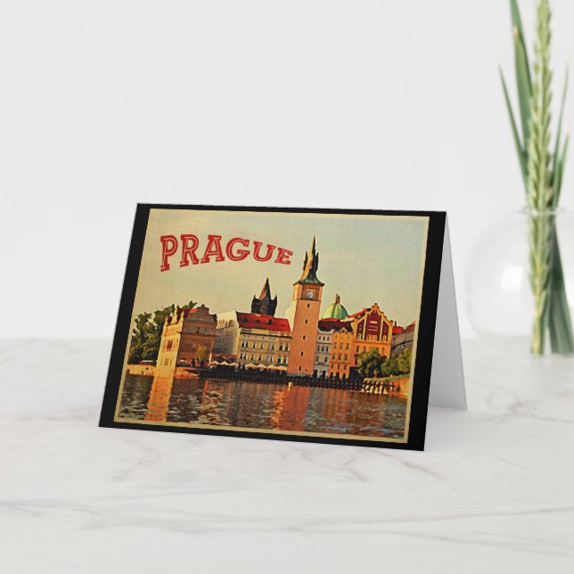 Carte Vintage voyage de Prague (Devant)