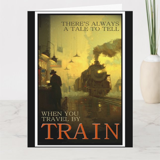 Carte Vintage voyage En Train (Devant)