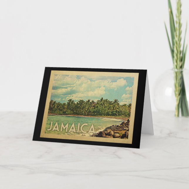 Carte Vintage voyage jamaïcain (Devant)