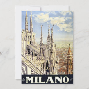 Carte Vintage voyage Milano Italie Cathédrale gothique D