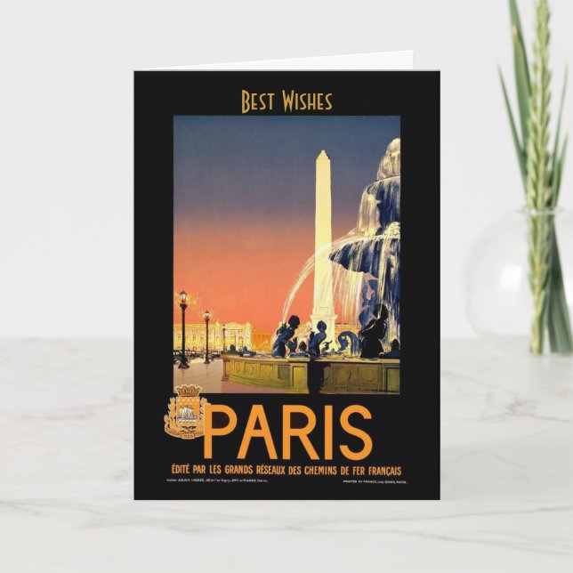 Carte Vintage voyage Paris (Devant)