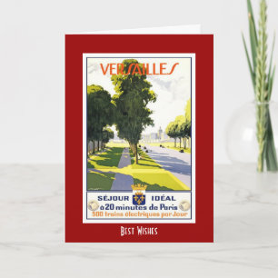 Carte Vintage voyage Versailles Paris Train