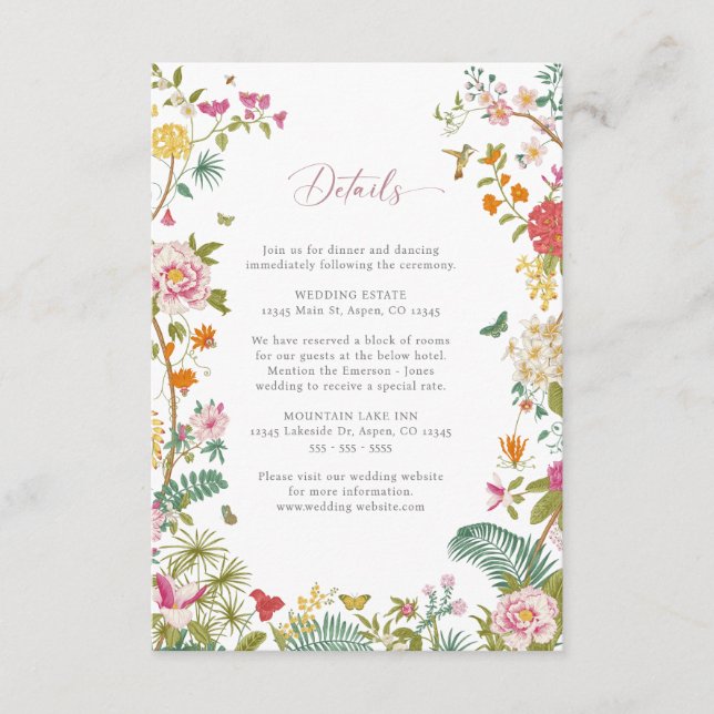 Carte Vintage Wedding Détail (Devant)