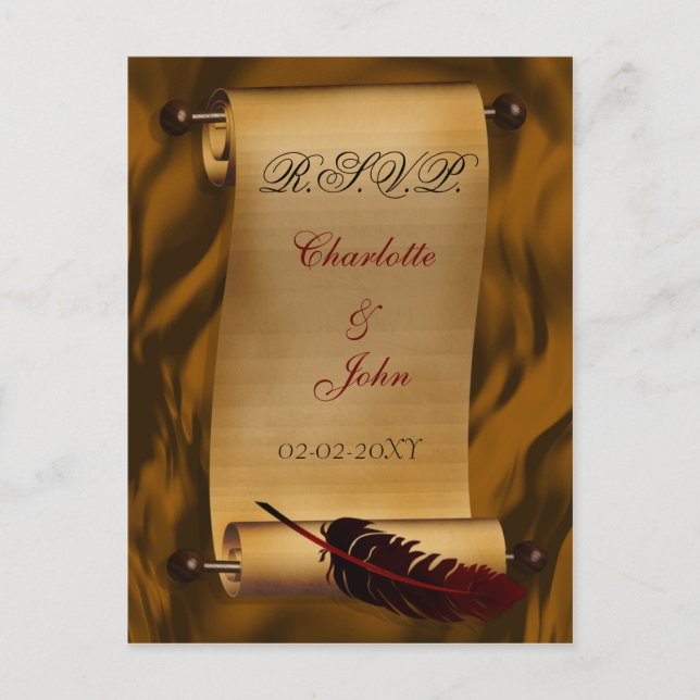 carte vintage Wedding rsvp (Devant)