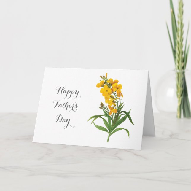 Carte vintage yellow flowers happy (Devant)