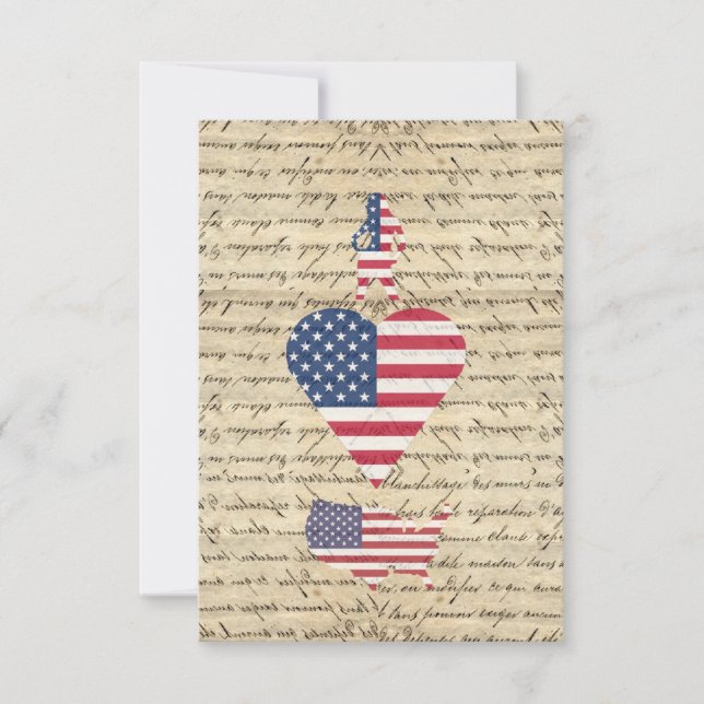 Carte VintageI coeur Amérique (Devant)