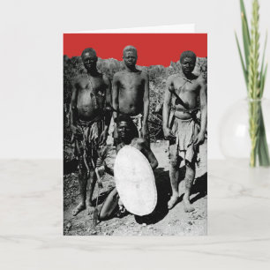 Carte Vintages visages de l'Afrique Aquarelle noir et bl