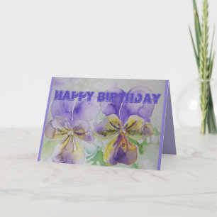 Carte Viole d'aquarelle violet Pansy