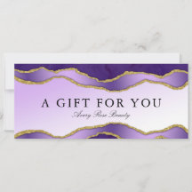 Violet Gold Agate Beauté Salon Certificat cadeau