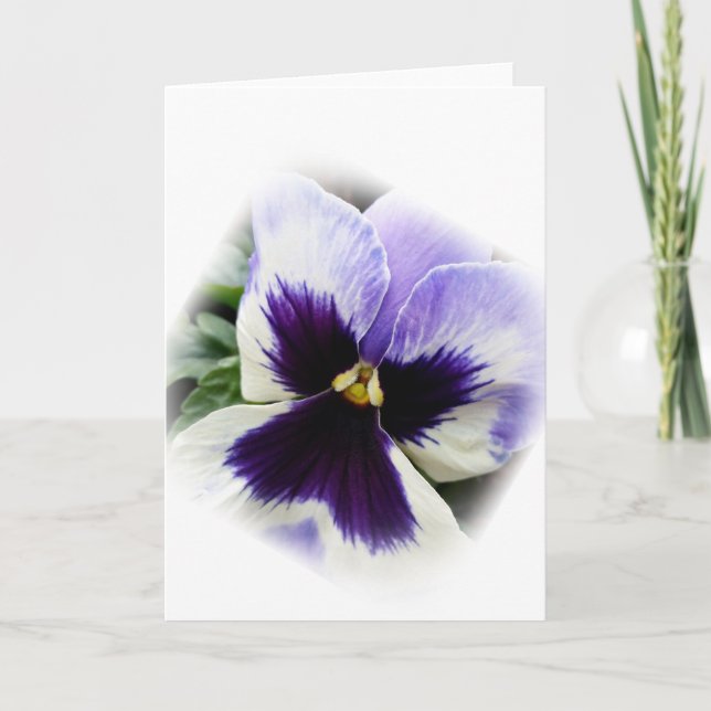Carte violet profond sur blanc (Devant)