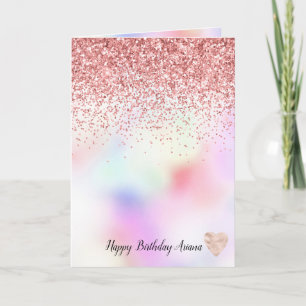 Carte Violet Unicorne arc-en-ciel rose Parties scintilla