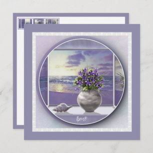 Carte violettes dans un bocal de lune