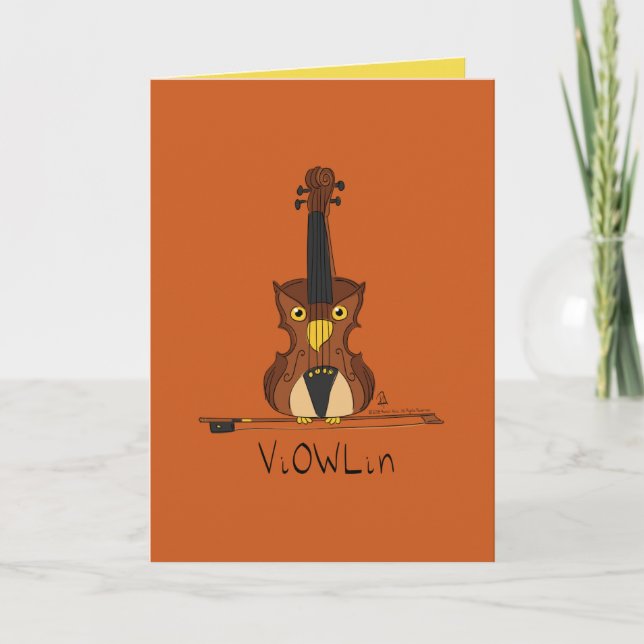 Carte Violin Owl Music Enseignant Cute Kids (Devant)