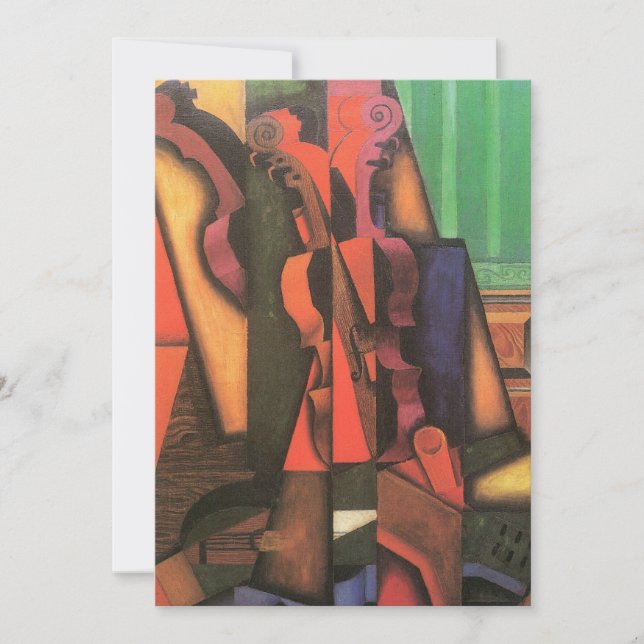 Carte Violon et guitare de Juan Gris, Art Cubisme Vintag (Devant)