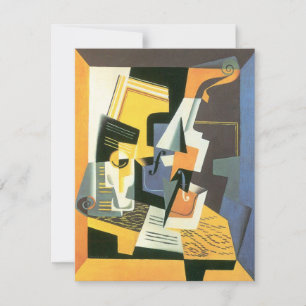 Carte Violon et verre par Juan Gris, Cubisme vintage