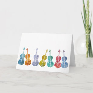 Carte Violoncelles multicolores