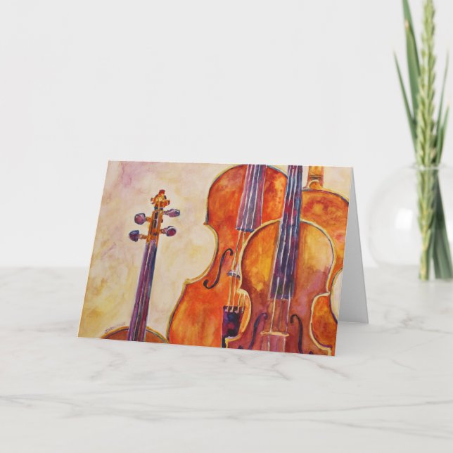 Carte Violons aquarelles (Devant)